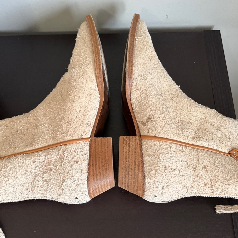 Free People Wesley Ankle Boot Bone Leather Western Inspired Square Toe US 8.5 - Picture 11 of 13